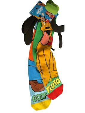 MADMIA Pluto & Goofy Knee-High Socks 3D Plush Ears & Hat Disney Mickey & Friends